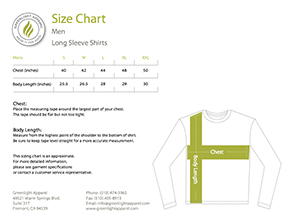 Sizing Chart for Men