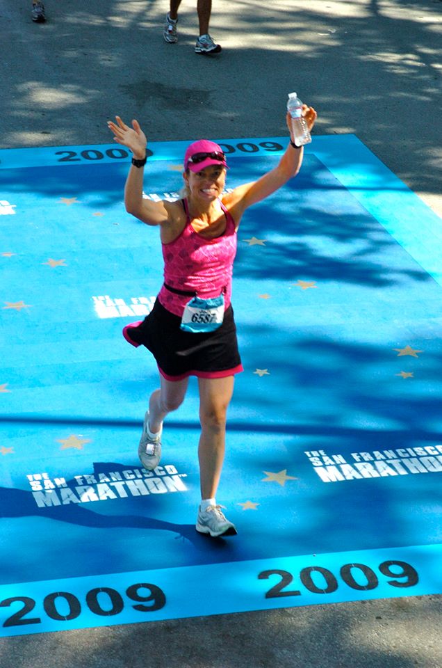Crossing the finish line in 2009, my first San Francisco Marathon!