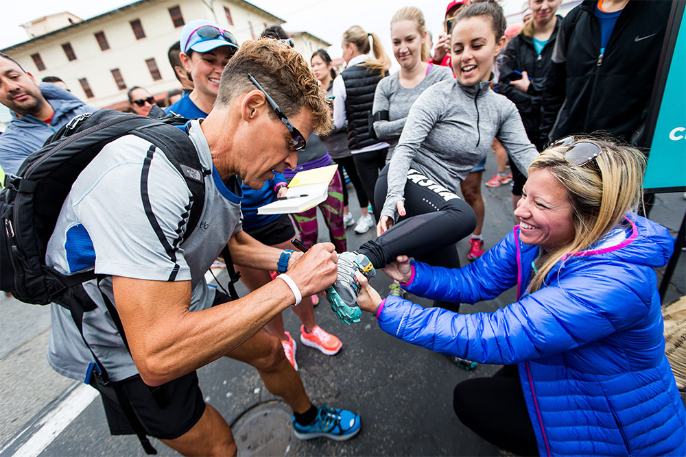 Fitbit Ambassador and Ultramarathoner Dean Karnazes at The Biofreeze San Francisco Marathon Expo in 2015.