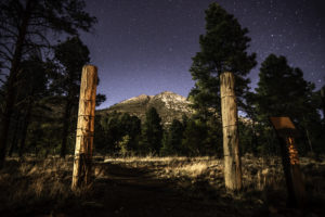 Elden Mountain stands tall against the starry night sky