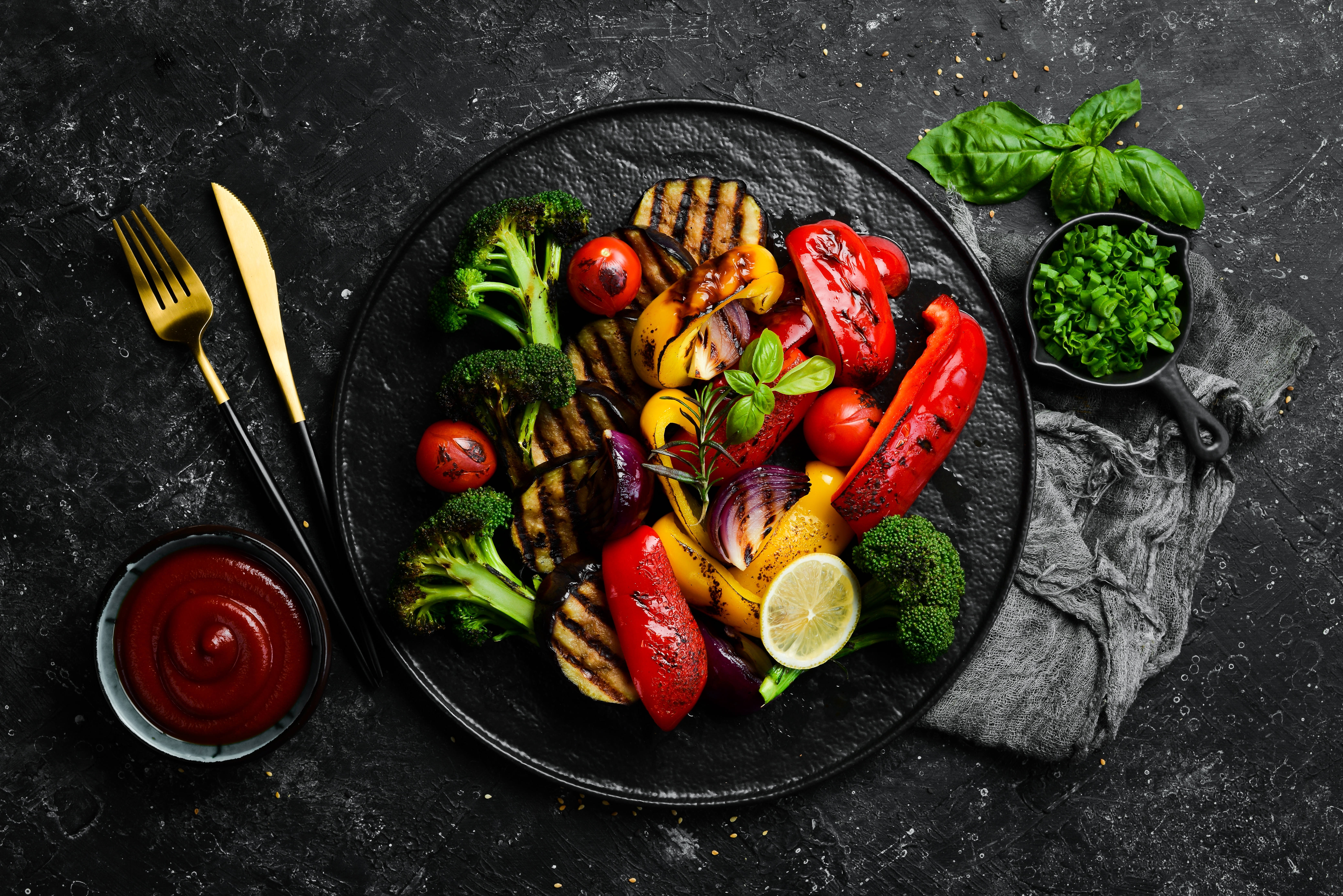 A plate of grilled vegetables is a great way to add more veggies (and, therefore, vitamins, minerals, and antioxidants) to your diet