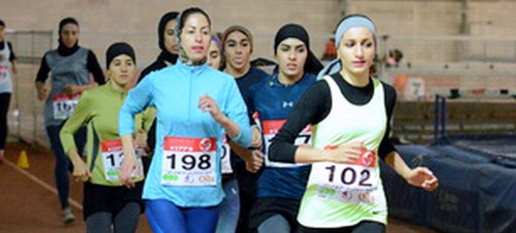 Parisa Arab leads the group at a race