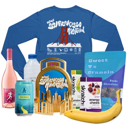 Receive a shirt, medal and swag for running the SF Full marathon